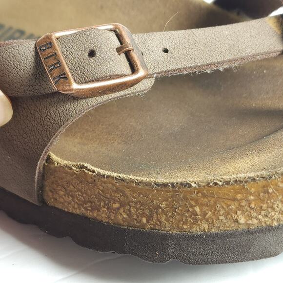 Birkenstock Women's Mayari US8 EU39 Birkibuc Mocha Brown Strappy Slide sandals - Picture 12 of 16